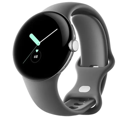 Google Pixel Watch Polished Silver case/Charcoal Band GA03305-TW