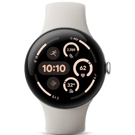 Pixel Watch 3 Wi-Fiモデル 45mm GA05736-US ポリッシュドシルバー アルミケース/ポーセリン アクティブ バンド